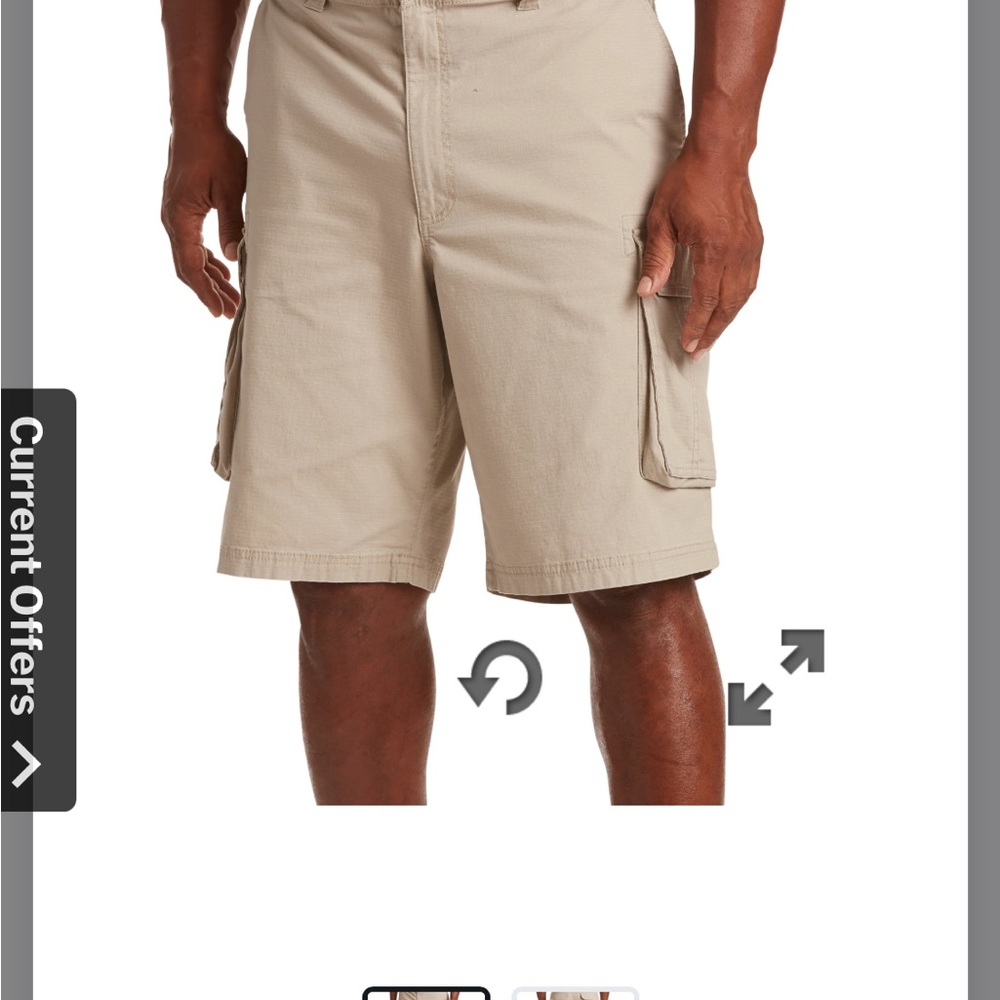 True Nation Khaki Cargo Shorts with Relaxed Fit and Flat Front